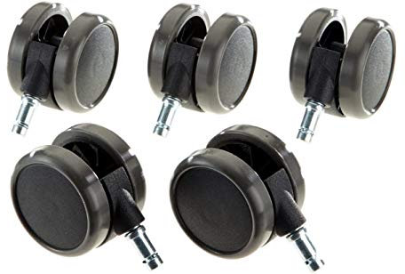 Heyne STABIL 5X Hartbodenrollen 10 mm / 65 mm Bürostuhlrollen für Hartböden