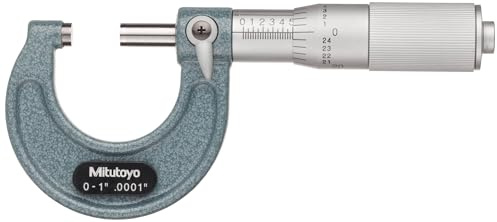 Mitutoyo 103-135 Outside Micrometer with Friction Thimble, 0-1 Measuring Range, 00001 Graduation, ±00001 Accuracy for Precise and Reliable Measurement in Engineering Applications