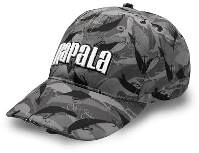 Rapala - Gorra RLEDH LED Camo, Equipo de Pesca, Talla única, Camuflaje, Ideal para Pescadores, iluminación LED integrada, cómoda y práctica