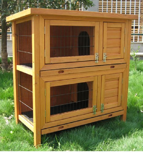 Budbury Farm RABBIT HUTCH - DOUBLE (RH032), RED