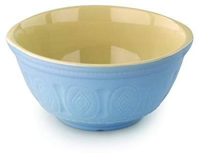 Tala Traditional Stoneware Mixing Bowl in Blue/Cream Design, 2800ml