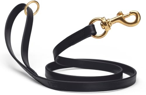 Viper Biothane K9 Working Dog Leash Waterproof Lead for Tracking Training Schutzhund Odor-Proof Long Line with Solid Brass Snap for Puppy Medium and Large Dogs 6ft, Black