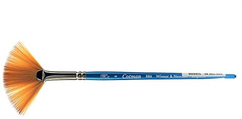 Winsor & Newton Series 888 Size 6 Cotman Short Handle Fan Brush, Transparent, 5388006