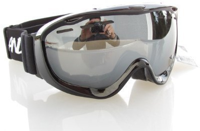 Alpland Occhiali da Sci Occhiali da Snowboard Bicchieri Argento a Specchio! Compatibile Antifog Doppio Disco Adatti Anche per Portatori - Struttura Nera