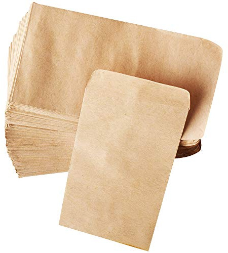 100pz Sacchetti di Carta Kraft 13x8cm Portaconfetti Semi Bustine per Confetti Confettata Gioielli Matrimonio Battesimo Natale