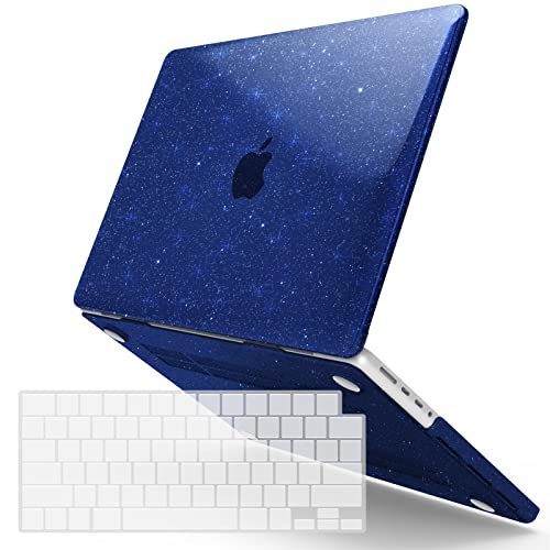 IBENZER New 2022 2021 MacBook Pro 16 Zoll Hülle M1 Pro Max A2485, Hard Shell Case with Keyboard Cover for Apple Mac Pro 16 with Touch ID, Star Blue, T16X-STAR-BL+1