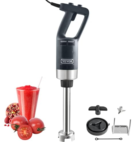 VEVOR Pürriermixer Elektrische Stabmixer 500 W, Hochleistungs-Pürierstab Einstellbar 4000-18000 U/min, Edelstahl Mehrzweck Stabmixer 660 mm Abnehmbarer Rührstab, inkl. Wandhaken & Ersatzklingenkopf