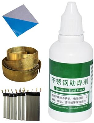 Eastuy Fundente para soldar, Fundente para soldar,Soldadura líquida de 50 ml para plata | Líquido auxiliar de soldadura con punta dispensadora, fundente metálico sin enjuague para postes de