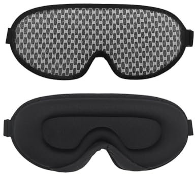 HZXINYI Schlafmaske 3D Augenmaske Augenmaske für Männer und Frauen Augenmaske Zum Einschlafen 100% Lichtdicht Elastisch Weich und Bequem Vertieft Die Schlafqualität Schwarz für Reisen