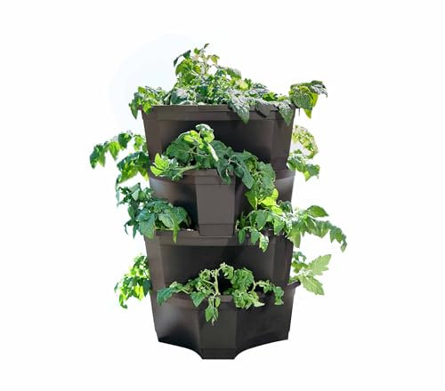 Romberg Kartoffel- und Pflanzturm mit Anti-Staunässe Funktion - 54L Pflanzpyramide aus Recyceltem Kunststoff, Ideal für Kräuter, Gemüse, Salat und Erdbeeren, Made in Germany