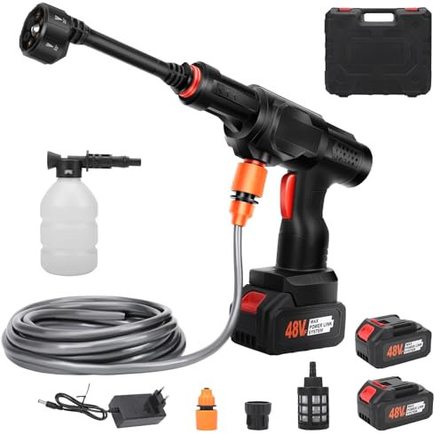 Nettoyeur haute pression sans fil, 30 bar, avec batterie de 2000 mAh, tête de pulvérisation 6 en 1, pour voiture, maison, pelouse, jardin, clôture