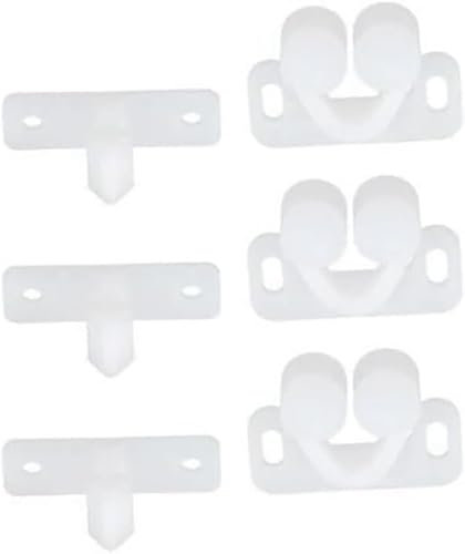 3 Sets White Marine Boat Ball Catch Door Cupboard Spring Back Plates Roller Latch Plastic Catches Cabinet Hardware, Cabinet and Furniture Door Catches