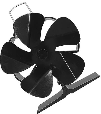 EPIGEIST 1 PC Silent Black Fireplace Fan Heat Powered Stove Fan for Efficient Warm Air Circulation Energy Saving Design for Gas Pellet Stoves for Cozy Home Environments