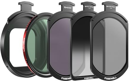 Freewell Pro Hybrid - Filtro magnético híbrido de 1 a 10 Paradas ND/CPL con ND32, Degradado Suave 1.2, Niebla Brillante Negra Compatible con Funda y Jaula Freewell para iPhone