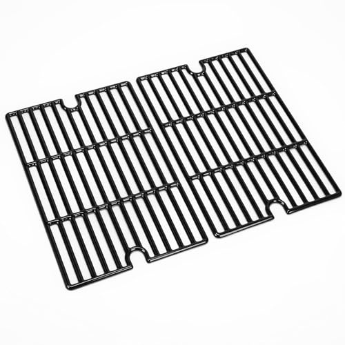 GFTIME Gjutjärnsgrillgaller 42 x 55 cm, emaljerat grillgaller för gas- och kolgrill, gjutjärnsersättning för Tepro Toronto, Taino Hero XL, aktiv ängel, Fuego Montreal, 2 stycken