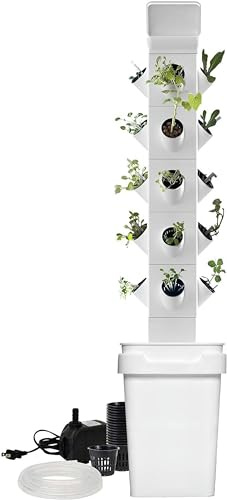 Torre hidropónica, Sistema de Cultivo hidropónico Vertical para jardín Amantes de la jardinería. Minicultivo aeropónico automatizado para Interiores y Exteriores. 20