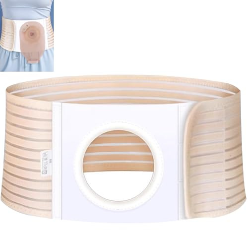 Stomiband, Andningsbart Stomibråckstöd, Elastiskt Stomiband för Män och Kvinnor med Kolostomi för att Förhindra Parastomalt Bråck(M)