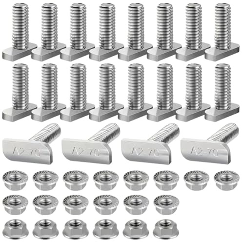 Tacdas 40 Piezas de Tornillos de Cabeza de Martillo, Tornillos de Cabeza Cuadrada M8, Tornillos de Cabeza Hexagonal de Unión con para Invernaderos, Generación de Energía.