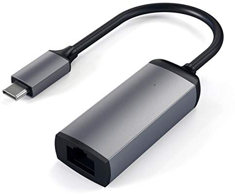 SATECHI USB C Gigabit Ethernet Adattatore Alluminio, Compatto e Veloce Connessione RJ-45 10/100/1000 Mbps, Plug&Play – MacBook Air e Pro, iPad, Chromebook, ThinkPad, Surface, Windows – Argento
