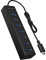 ICY BOX IB-Hub1700-C3 7-fach USB Type-C Hub mit 7x USB 3.0 (Type-A) Anschlüssen und Netzteil, integriertes Kabel, Aluminium, schwarz
