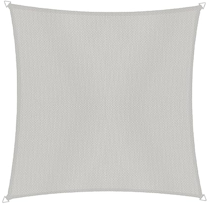 Windhager Sonnensegel Cannes Quadrat 4 x 4 m (gleichschenkelig), Sonnenschutz für Garten & Terrasse, UV- und witterungsbeständig, grau