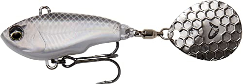 Savage Gear Fat Tail Spin sinkend - Jig Spinner, Größe/Gewicht/Farbe:6.5cm / 16g / White Silver