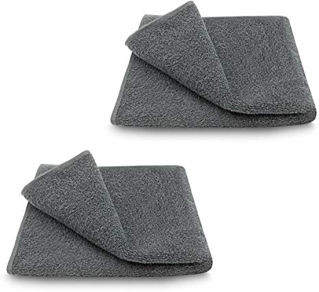 ARLI 2X Handtuch 50 x 90 cm anthrazit 2er Set Pack Gästetücher Handtuch 100% Baumwolle 2 Handtücher hochwertige Frottier Frottee klassisch Design Handtuchaufhänger Aufhänger grau
