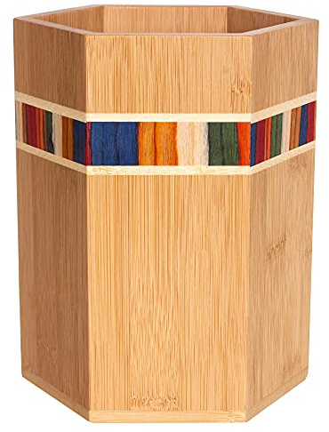 Totally Bamboo Baltique Marrakesh Collection Kitchen Utensil Holder, Large Cooking Utensil Crock for Countertop