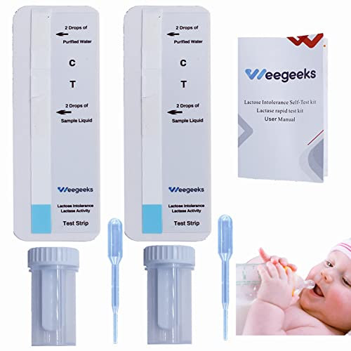 2 strisce di prova di intolleranza al lattosio a casa, per adulti e bambini, test di attività al lattosio, test di sensibilità alimentare (2)