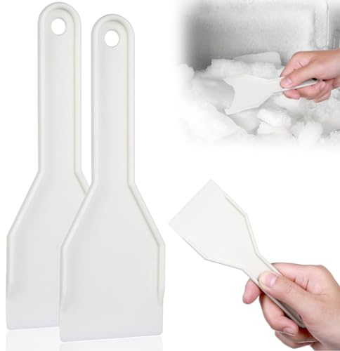 LYQNIHOB Lot de 2 grattoirs à glace en plastique durable pour dégivrer votre réfrigérateur ou congélateur facilement, La pelle grattoir garantit un nettoyage efficace Un accessoire