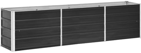 Iiaky Lit surélevé de Jardin Acier galvanisé 240x40x45 cm Anthracite,Lit Surélevé De Jardin,Lit De Jardin Surélevé Exterieur,Plates-Bandes Surélevées