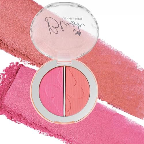 KARLOR 2-in-1 Blush Powder Palette, Blush Palette Rose Peach Blush Pink Blush Powder Matte Blush Natural Waterproof Long-lasting Delicate Make up Blushes Palette Blusher for Cheek Face (02#)