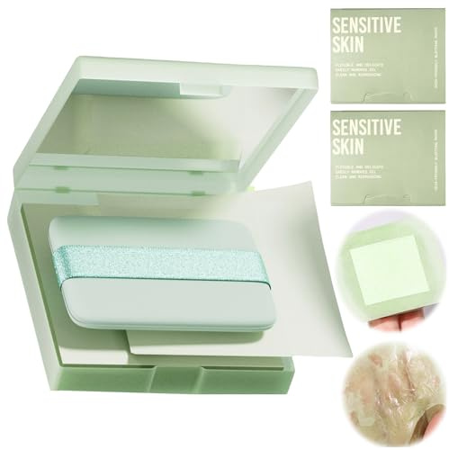 300-Sheet Oil Blotting Papers for Face - Absorb Excess Oil & Shine, Perfect for Oily Skin & Makeup. Includes Portable Mirror & Puff for On-The-Go Touch-Ups. Keeps Skin Matte & Fresh All Day