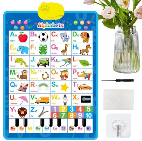 Allenatore vocale 'alfabeto – Poster audio educativo per bambini, lavagna elettronica alfabetica, per l'apprendimento colorato, lavagna educativa attivata al , intelligente per bambini