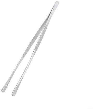 Pinzas de cocina de acero inoxidable largas para asar y servir, aptas para lavavajillas, diseño ergonómico, 30 cm