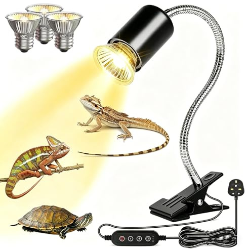 Lum1Na5al Tortoise Heat Lamp,360°Rotatable Reptile Basking Lamp