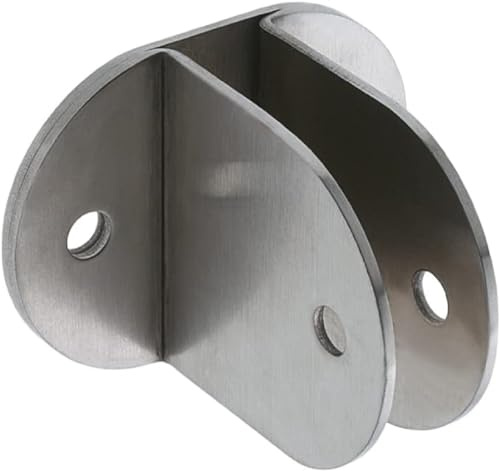 Amig - Justerbart golvstöd för duschväggar i trä - 100/200 x 33 x 61 mm - För montering av träpaneler i golvet - Utmärkt för offentliga toaletter - 18/8 rostfritt stål matt silver