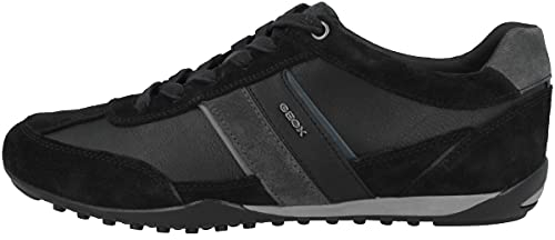 Geox Herren U Wells C Sneakers,Schwarz Dk Jeans,46 EU