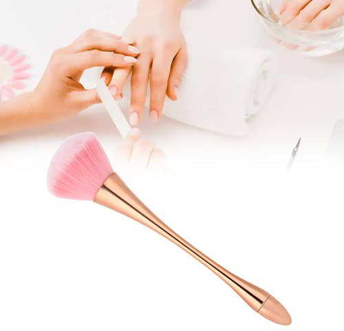 Brosse à ongles - outil de manucure pour enlever la poussière, Salon Manucure DIY 1 PCS Outils nettoyage manuel Nail Art À Poussière Pour Rose tête brosse Blush pinceaux poudre Maquillage (Or rose)