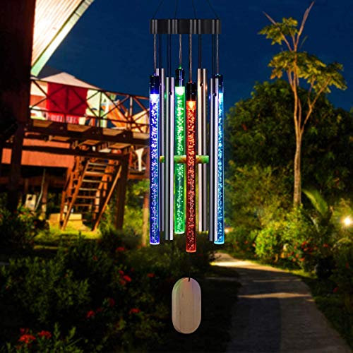 Solalite Solar Wind Chime Light Spiral Spinner Color Changing LED Lamp Waterproof Outdoor Decorative Romantic for Patio Yard Garden with Hanging Hook