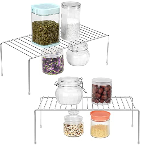 ROFAY Aufbewahrungsregal für Küchenschrank, 2 Stück, Chrom