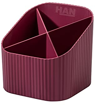Portaoggetti da scrivania HAN KARMA - 4 scomparti, 80-100% di materiale riciclato, rosso eco, 17248-17