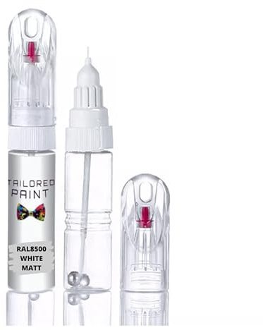 RAL8500 White Matt Multi Surface Touch Up Paint Pen All in 1 Interior & Exterior Wood, Metal, Plastic, uPVC, Ceramic All Weather Egg Shell 30% Sheen