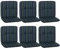 NYVI Niedriglehner Auflagen Hawaii 6er Set - 96x47 cm Blau Dunkelgrün Gestreift - Gartenmöbel Auflage mit 5 cm Polster und Gummi-Halteband