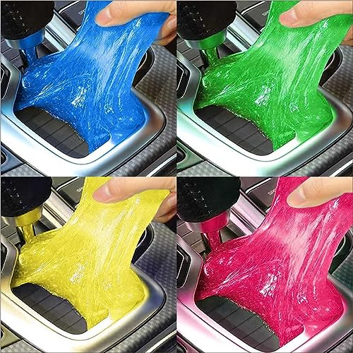 Gel de Limpieza de Coche, Paquete de 4 Suministros de Limpieza de Coche, Kit Universal de Detalles de Coche, Kit de Limpieza de Coche, Limpiador Interior de Coche para Rejillas de ventilación,