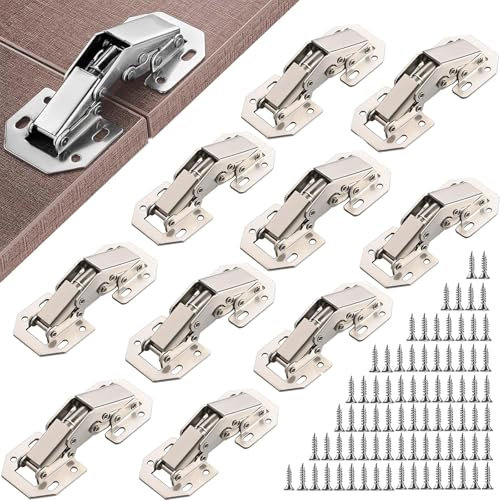 10 Stück Aufschraubscharnier Möbelscharniere Türscharniere Holztürscharnier Scharniere Schranktür 90°Geeignet für Schranktüren, Holztüren, Holzlattentüren, Kleiderschränke, Spielzeugkisten