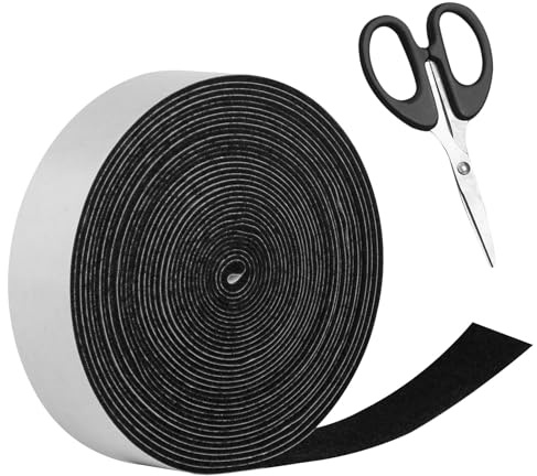 Ruban de Feutrine Autocollante Noire, 4 cm x 8 m Bandes Patins en Feutre Auto-adhésifs Antiderapant, Bandes de Feutre Autocollant pour Protege Pied de Table Meubles Chaises Plancher DIY(Noir)