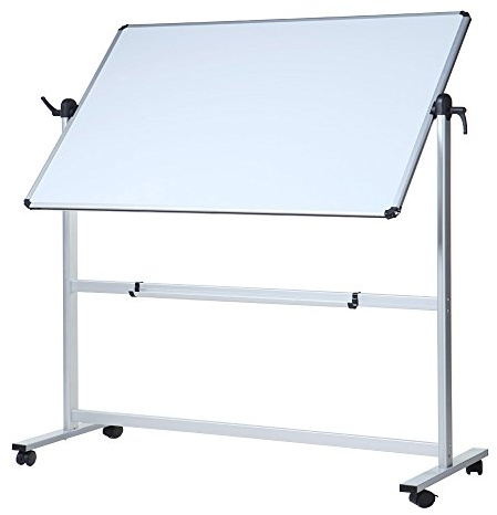 VIZ-PRO Pizarra blanca móvil de doble cara, 1800x1200mm