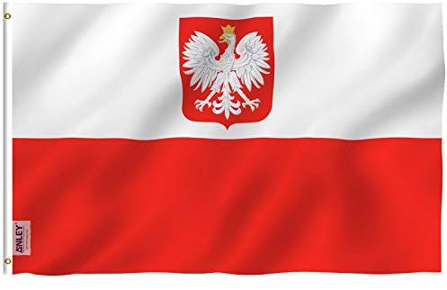 ANLEY Fly Breeze 3x5Pi Drapeau de la Pologne Vive Résiste aux UV-Entête en Toile/Double Couture-Drapeau Polonais en polyester, œillet en Laiton 3x5Pi