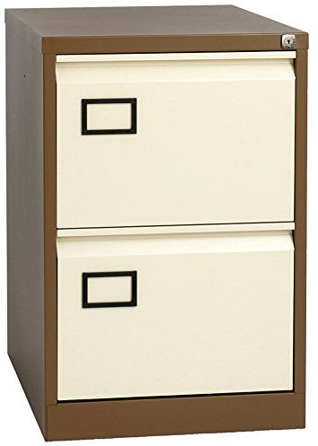 Office Hippo Bisley 2-Drawer Filing Cabinet - Coffee Cream